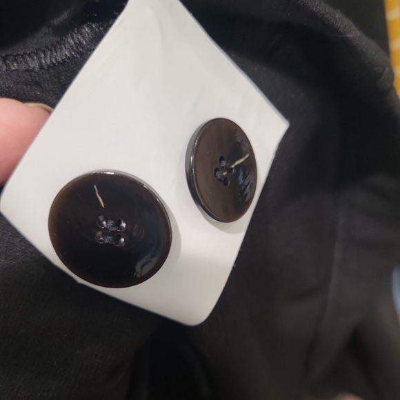 BASLER black Blazer Women's Size 2X/22 two button shoulder pads lace at collar - Picture 9 of 9